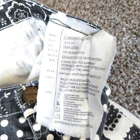 Current Elliott The Seamstress Patchwork Skinny Jeans Size 28 - Picture 9 of 14